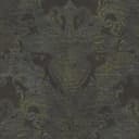 Non-woven tapet vintage barock svart, gul - non-woven tapet barock tapet med ornament
