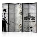 Paravent Raumteiler -  Banksy - Graffiti-Fläche , 5-teilig - 225x172 cm