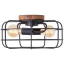 Deckenleuchte Inga 8 Braun, 40W, 20 x 40 cm, Holz Deckenleuchte