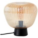 Tischleuchte Junis 3 Braun, 40W, 24,5 x 25 cm, Glas Glaslampenschirm