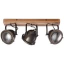 Spotbalken Dilara 3 Braun, 5W, 18,5 x 43 cm, Holz Deckenspots