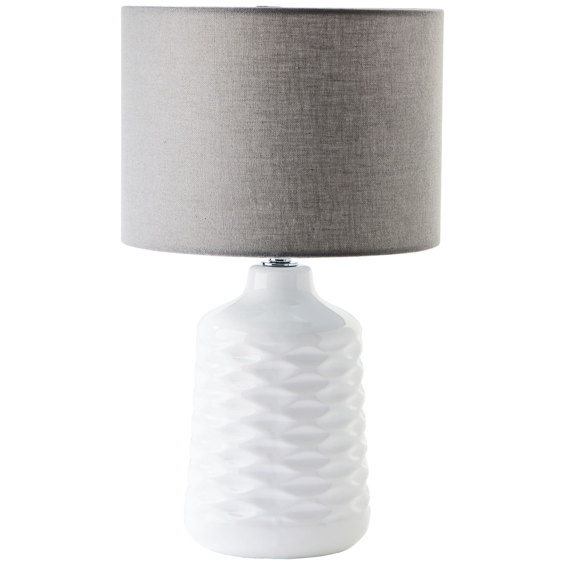 Tischleuchte Jasper 1 Grau, 40W, 42 x 25 cm, Textil Tischleuchte
