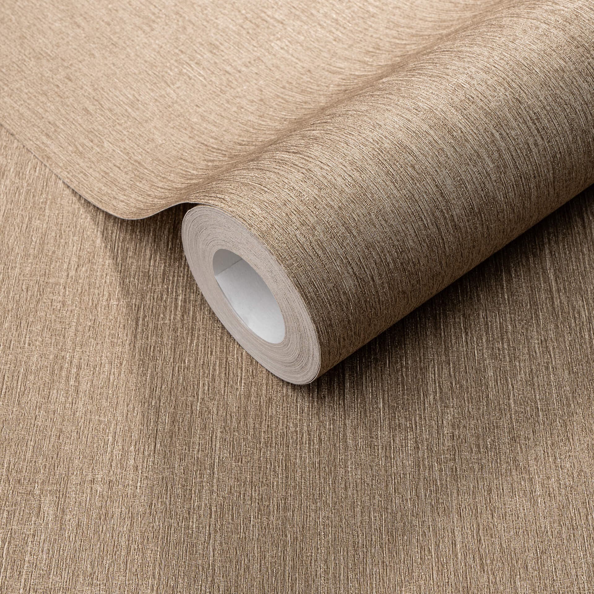 Non-woven tapet med fin längsgående struktur i brunt
