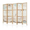 Japanischer Paravent Raumteiler - Cloudy Night Sky, 3-teilig