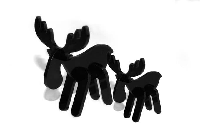 Akrylbordsdekoration älg - set om 2