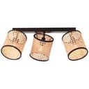 Spotbalken Toni 3 Beige, 42W, 21 x 49 cm, Rattan Innenleuchte