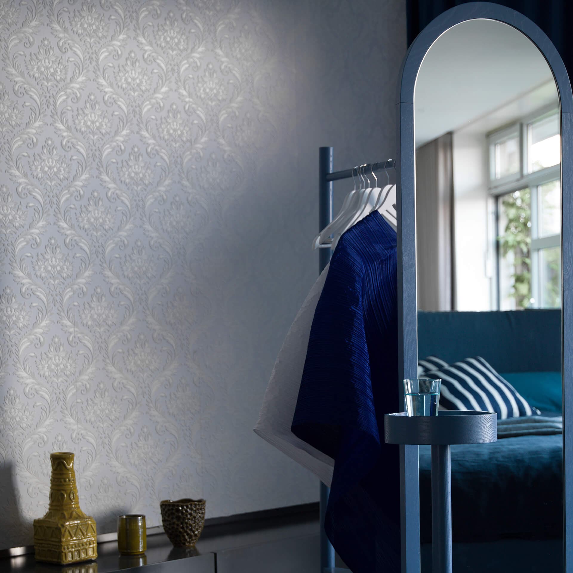Anaglypta® High Trad Luxury texturerad vinyltapet, målningsbar, vit