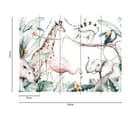 Djur SafariFriends tapet i vitgrönt - Fototapet i non-woven Designwalls 2 - 2,55 x 3,5 m
