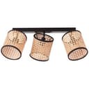 Spotbalken Toni 3 Beige, 42W, 21 x 49 cm, Rattan Innenleuchte