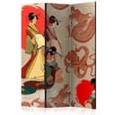 Paravent Raumteiler - Wanderungen in Kyoto: Geisha, 3-teilig