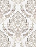 Vintage ornamental Fototapet i greige med filigran medaljong i aqua 3,4 x 2,65 m
