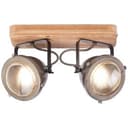 Spotbalken Dilara 2 Braun, 5W, 18 x 27 cm, Holz Strahler