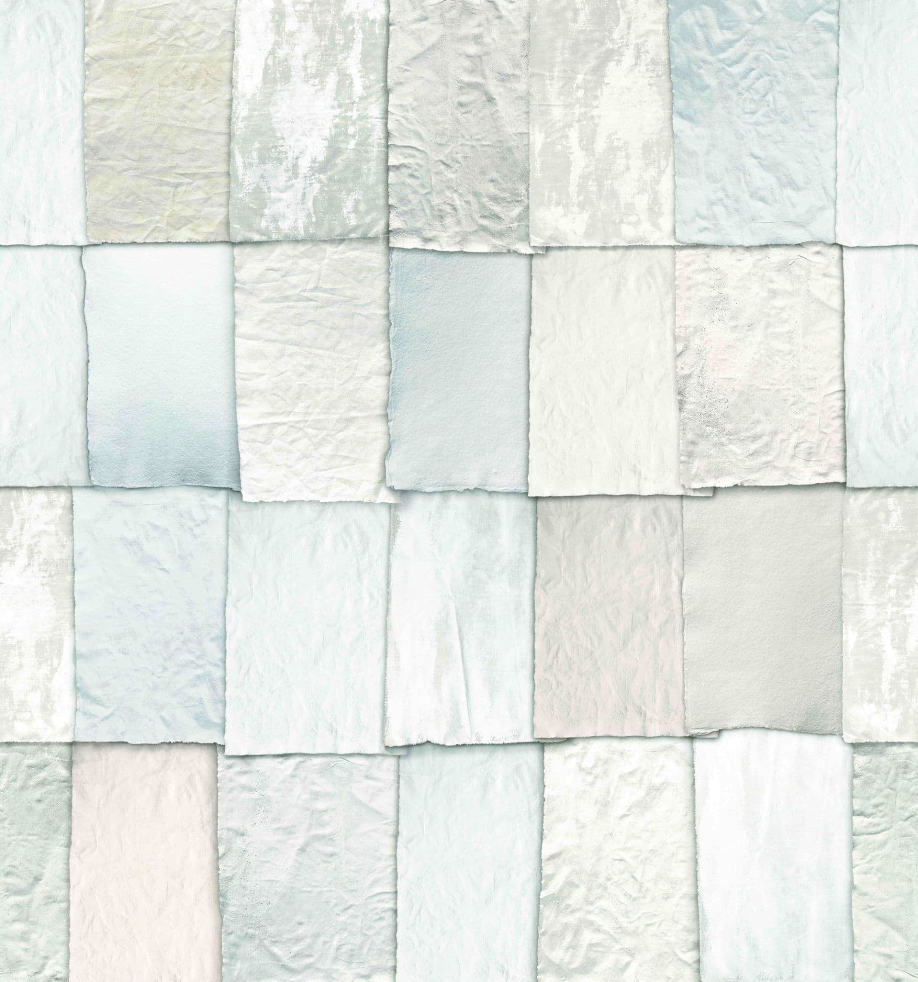 Fototapet Patchwork papperslook i vitt och beige med fin struktur 3,4 x 3,18 m