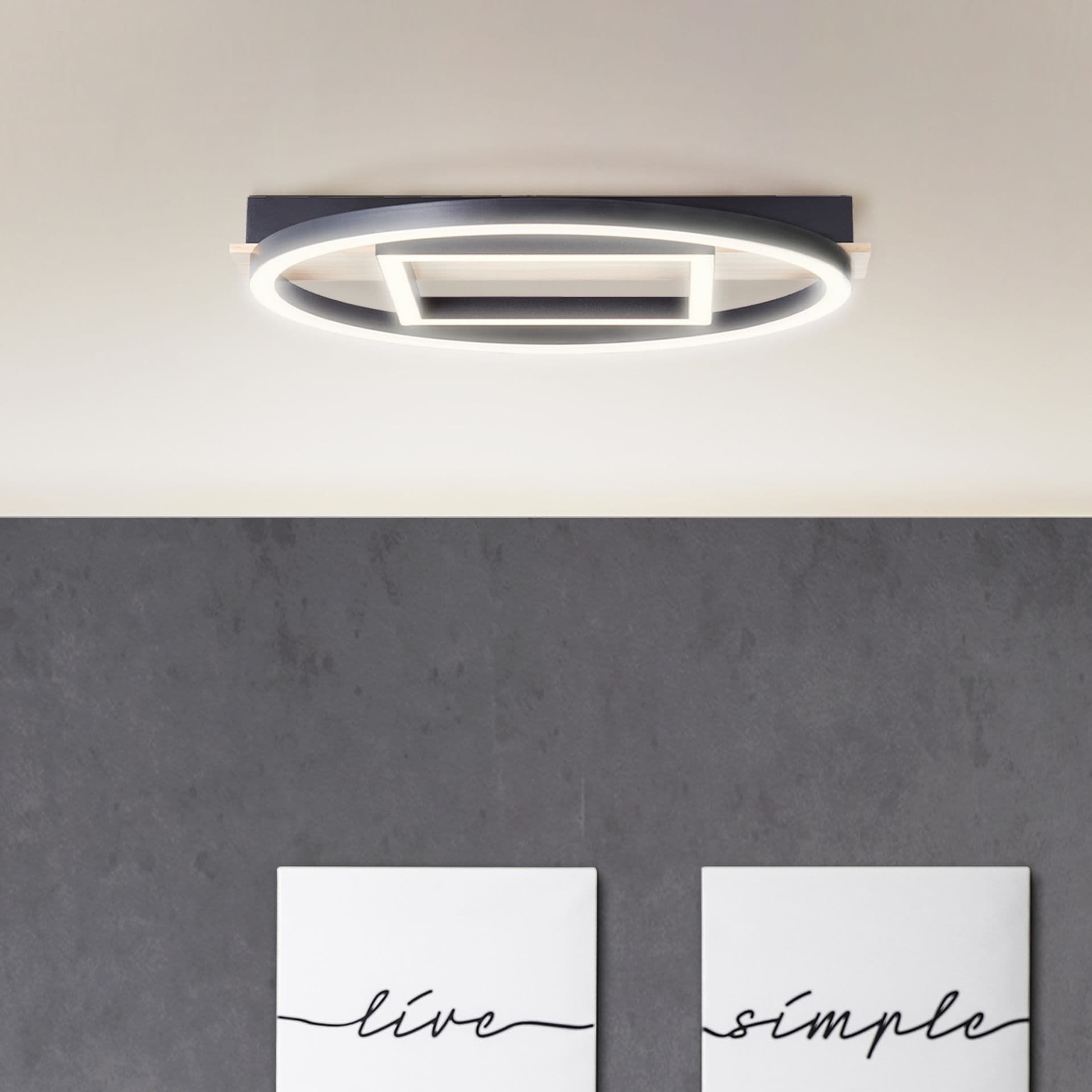 Deckenleuchte Leopold 3 Braun, 24W, 5,5 x 39 cm, Holz Moderne led-deckenleuchte