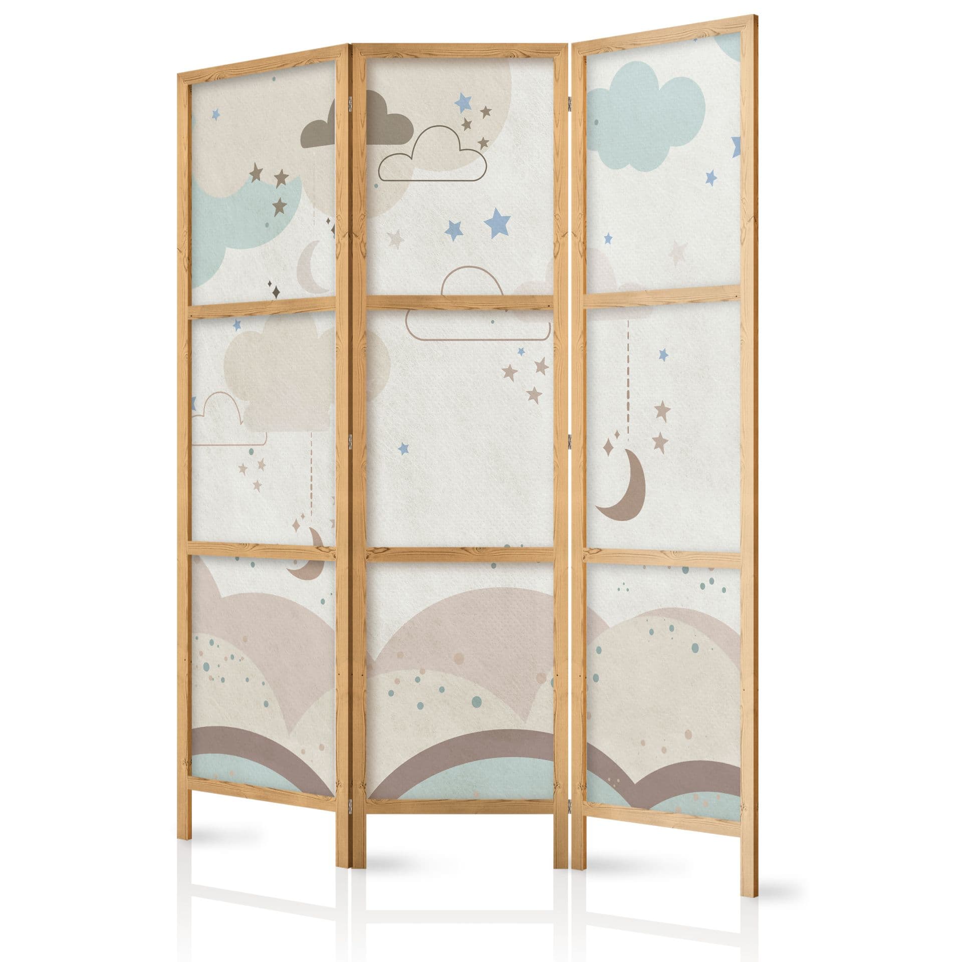 Japanischer Paravent Raumteiler - Cloudy Night Sky, 3-teilig