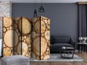 Paravent Raumteiler -  Holzmaserung , 5-teilig - 225x172 cm