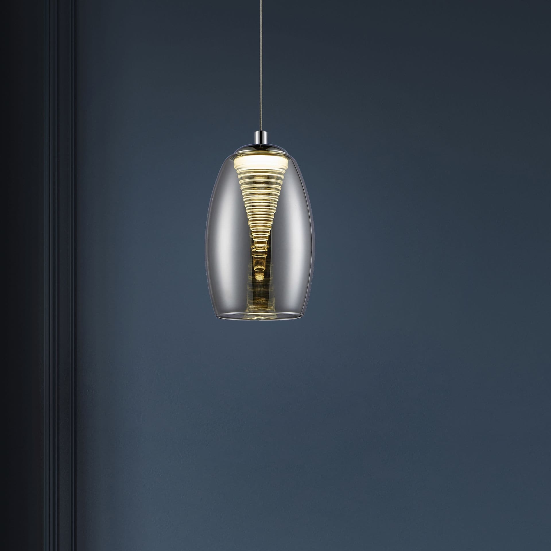 Pendelleuchte Linn 1 Grau, 5W, 128 x 11,5 cm, Glas Pendellampe