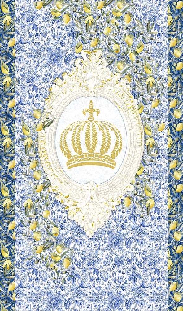 Fototapet krona, citroner blommig natur matt i vitt för vardagsrum 2,70 x 1,59m