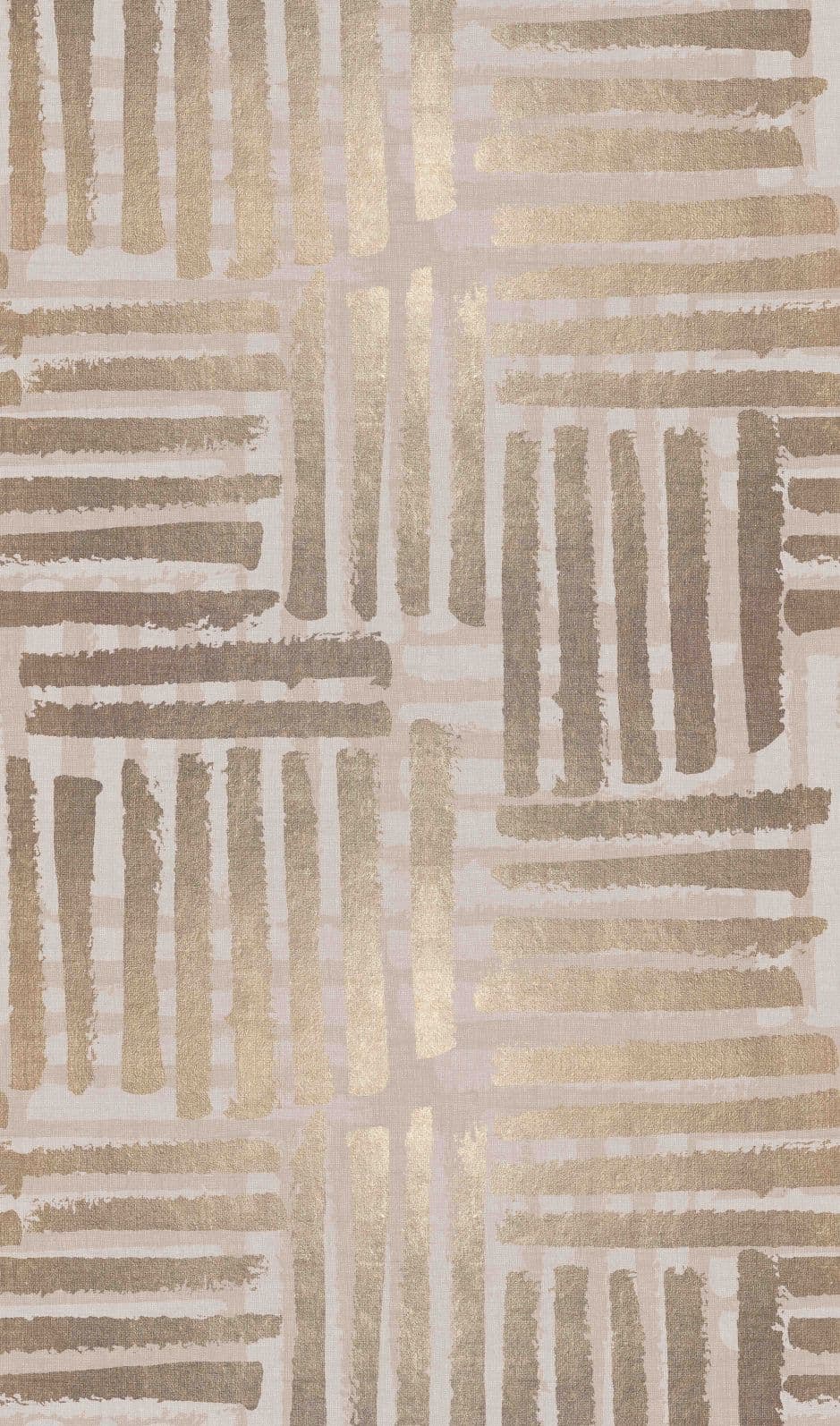 Fototapet med motiv Grafiskt randmönster i beige och greige 2,7 x 1,59 m