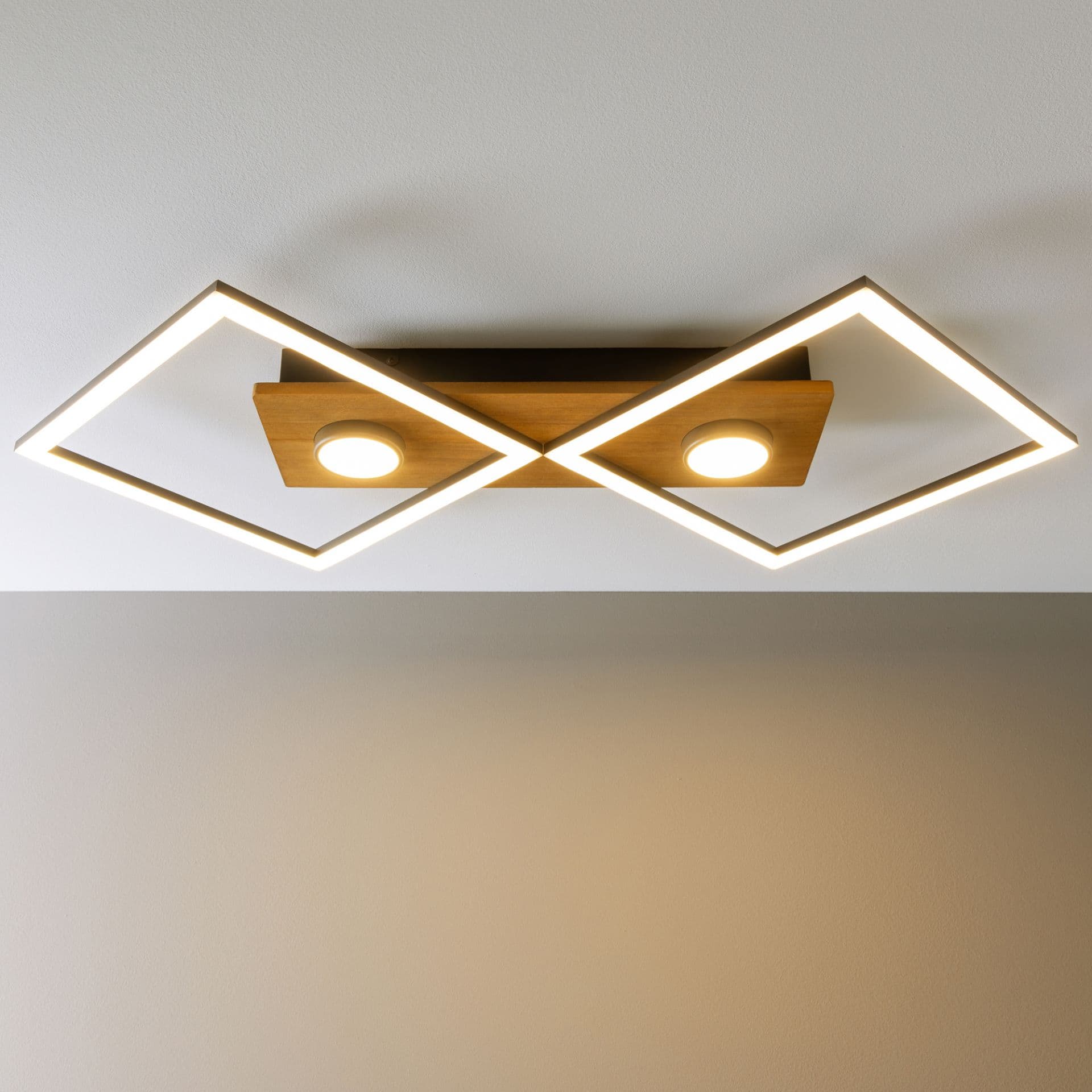 Deckenleuchte Vincent 2 Braun, 32W, 6,2 x 70,7 cm, Holz Lampe