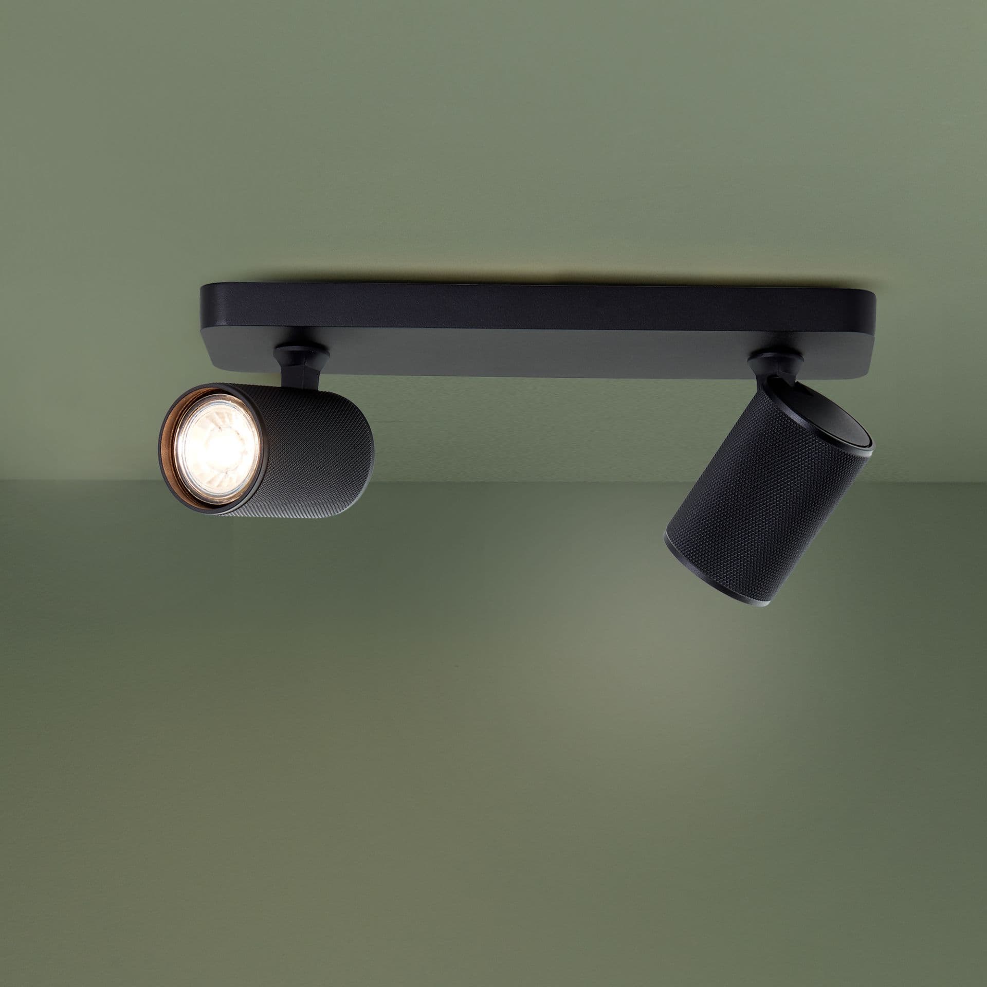 Spotbalken Leonardo 1 Schwarz, 105W, 12,1 x 31 cm, Metall Spotleuchte