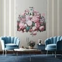 Fototapet med blommigt motiv Floral Classic, Romantic matt i grått 2,70 x 1,59m