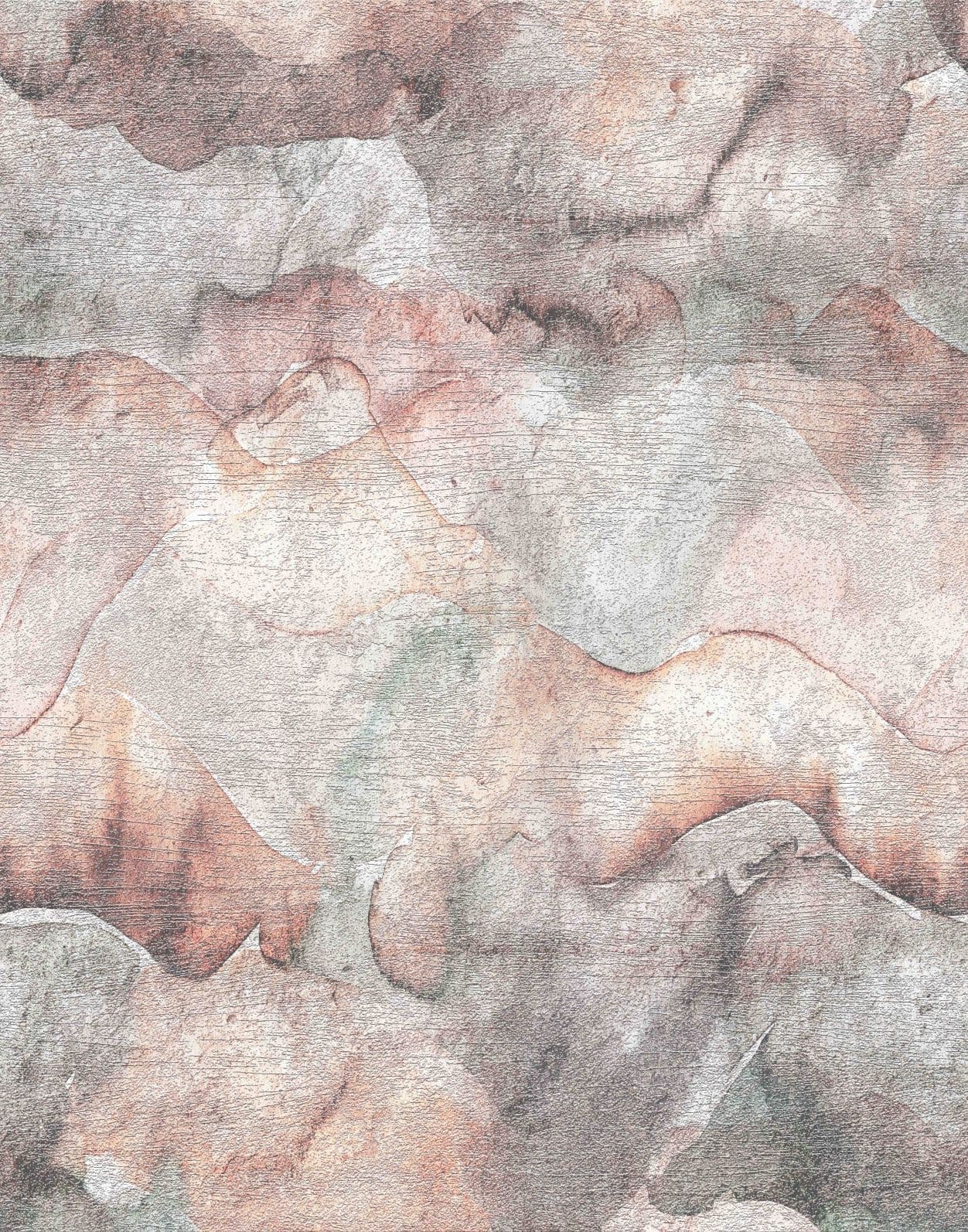 Fototapet med motiv av akvarellberg i pastell med dimmeffekt 2,7 x 2,12 m