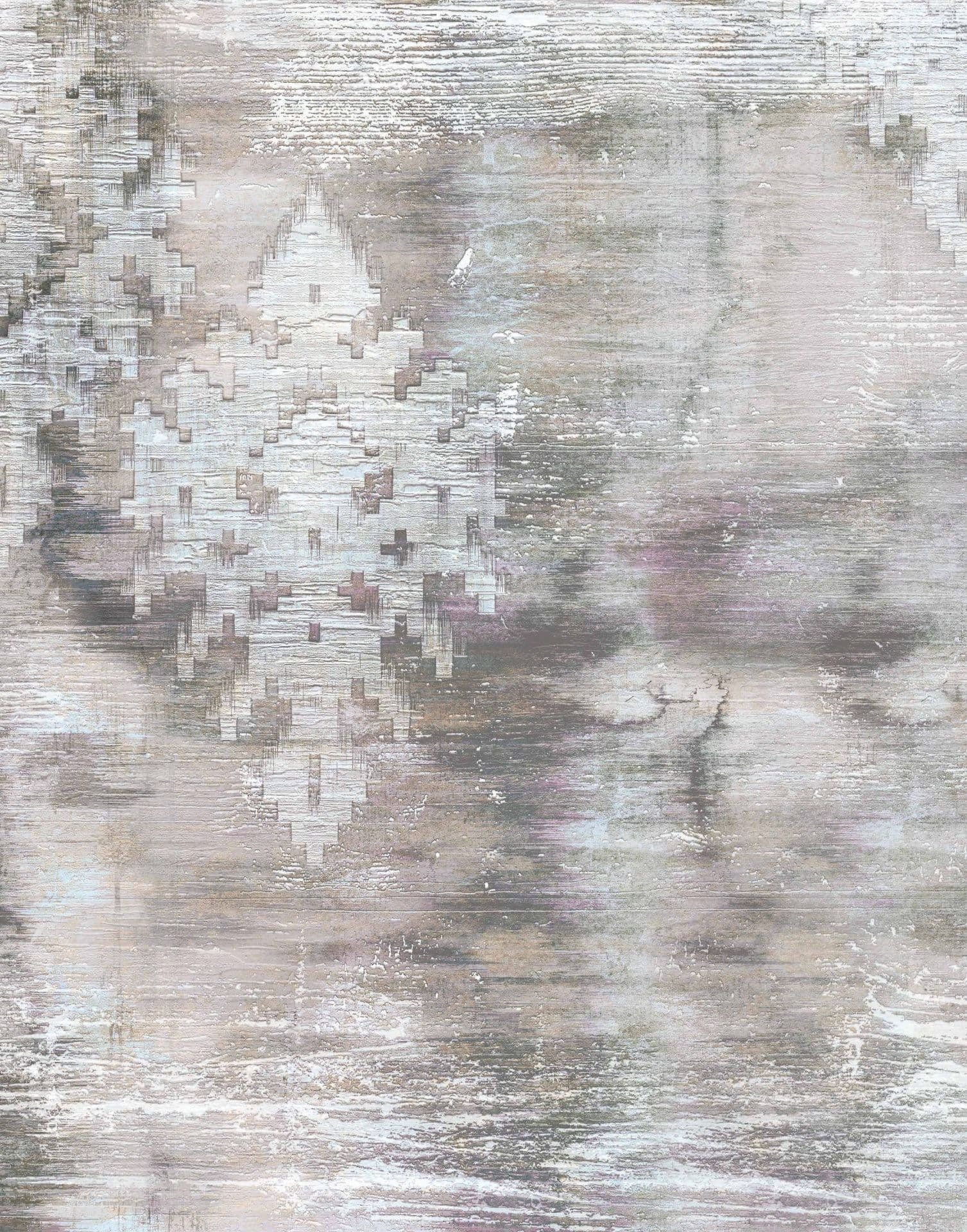 Fototapet med motiv abstrakt textur med ornamentalt prov i grå beige 2,7 x 2,12 m
