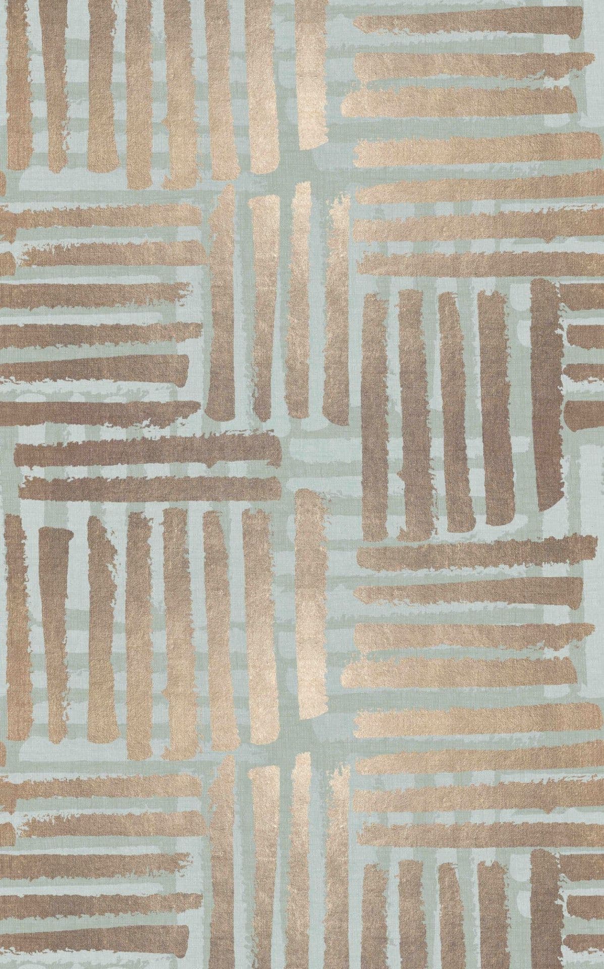 Fototapet Grafiskt randmönster i beige och salviagrönt 3,4 x 2,12 m