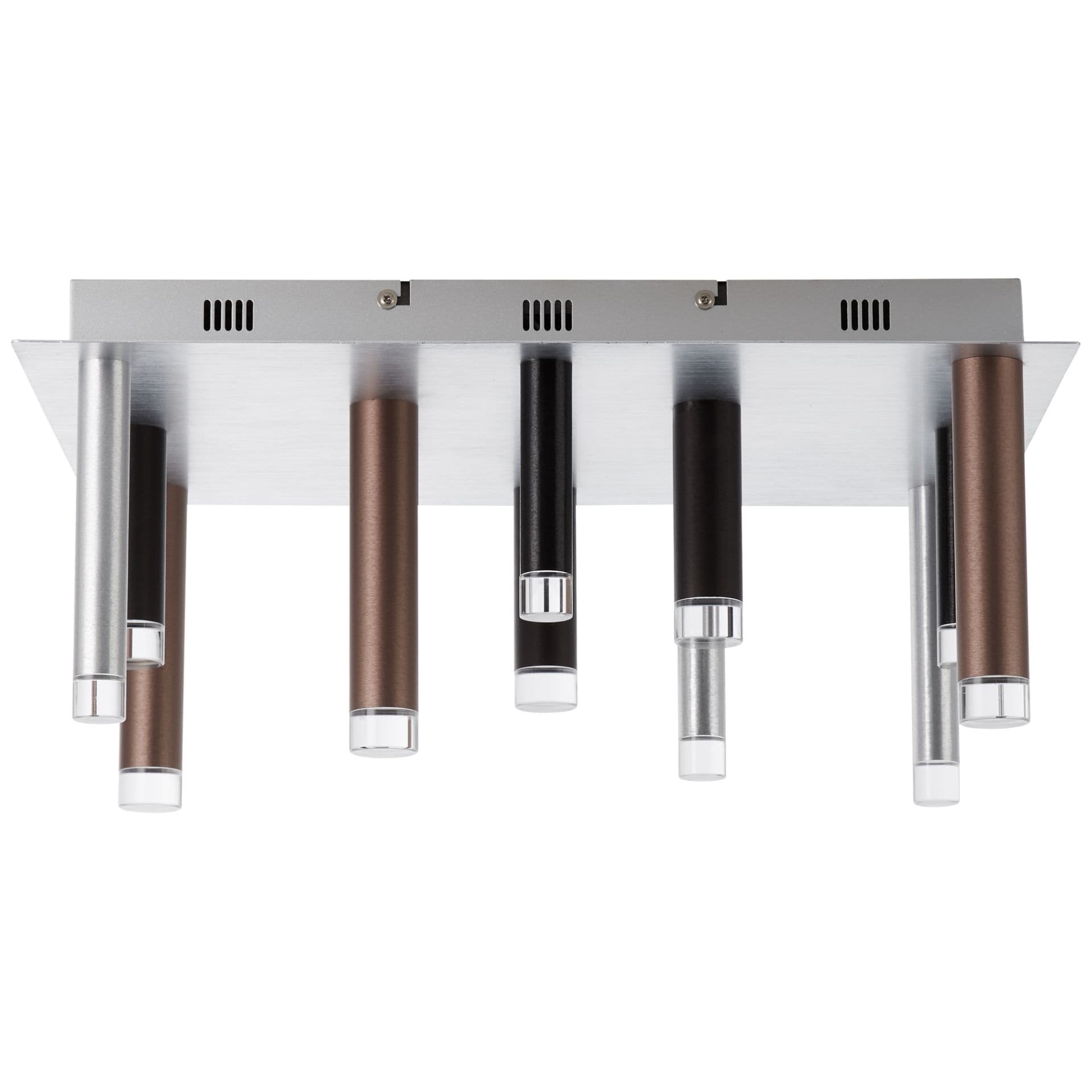 Deckenleuchte Eddy 7 Braun, 48W, 21 x 50 cm, Metall Deckenlampe