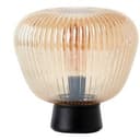 Tischleuchte Junis 3 Braun, 40W, 24,5 x 25 cm, Glas Glaslampenschirm
