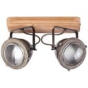 Spotbalken Dilara 2 Braun, 5W, 18 x 27 cm, Holz Strahler