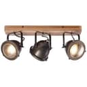 Spotbalken Dilara 3 Braun, 5W, 18,5 x 43 cm, Holz Deckenspots