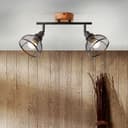 Deckenleuchte Annelie 1 Schwarz, 40W, 16 x 33 cm, Holz Innenleuchte