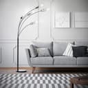 Stehleuchte Hilla 2 Grau, 25W, 200 x 73 cm, Metall Bogenlampe