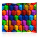 Paravent Raumteiler -  Bunte Geometrische Boxen, 3-teilig