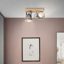 Spotbalken Dilara 2 Braun, 5W, 18 x 27 cm, Holz Strahler