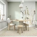 Fototapet blommor, blad blommig natur matt i vitt, beige 2,70 x 1,59m