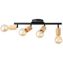 Strahlerrohr Rafael 2 Braun, 28W, 12,5 x 49 cm, Bambus Holz-spotleuchte