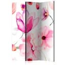 Paravent Raumteiler - Blumensinfonie in Rosa, 3-teilig