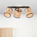 Spotbalken Toni 3 Beige, 42W, 21 x 49 cm, Rattan Innenleuchte