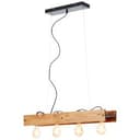 Pendelleuchte Daniel 3 Braun, 42W, 150 x 75 cm, Holz Pendelleuchte