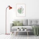 Stehleuchte Franziska 5 Rot, 40W, 150 x 25 cm, Metall Standleuchte