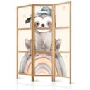 Japanischer Paravent Raumteiler - Happy Sloth, 3-teilig