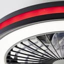 Deckenleuchte Malea Schwarz, 40W, 13,7 x 46,6 cm, Kunststoff Deckenventilator mit led-licht