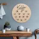 Trätavla kaffesorter - rund
