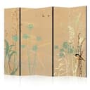 Paravent, Raumteiler freistehend, Trennwand - Tiny Bird - Colorful Grasses in Golden Shades of Suns