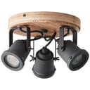 Spotrondell Jesse 3 Braun, 6W, 13 x 26 cm, Holz Innenleuchte