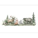 Fototapet för barnrum ForestAnimals vitgrön - non-woven Fototapet Designwalls 2 - 2,55 x 3,5 m