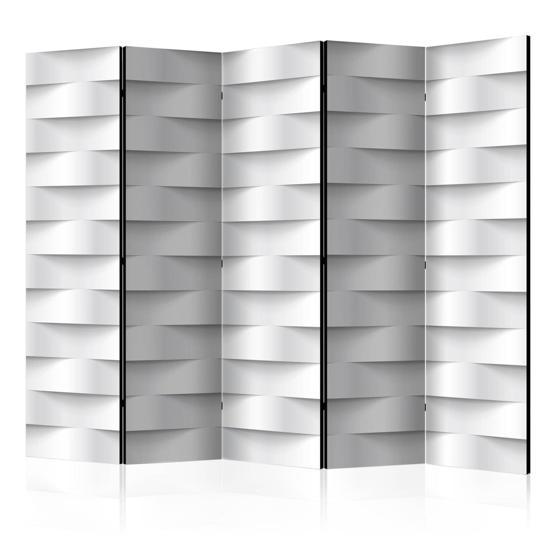 Paravent Raumteiler -  Weiße Illusion , 5-teilig - 225x172 cm